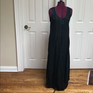 Vintage linen maxi dress with zippers